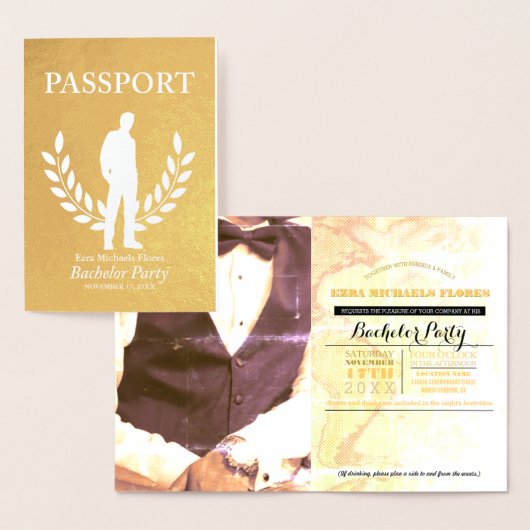 Bachelor Party Pass Goldfolie Folienkarte (Anzeige)