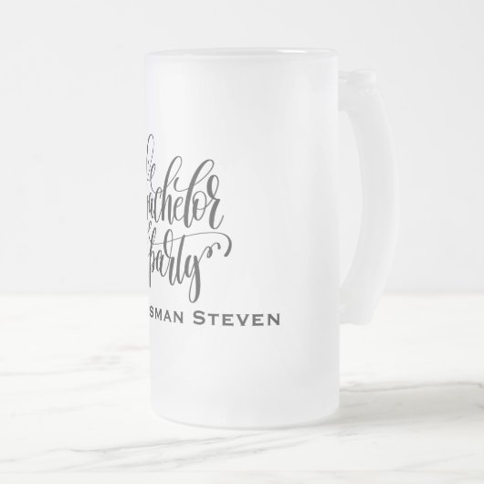 Bachelor Party Personalisiert Trauzeuge Mattglas Bierglas (VorderseiteRechts)