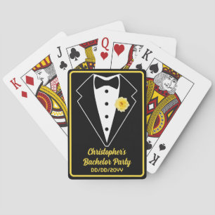Bachelor Party Poker Black Tuxedo Butter Gelb Spielkarten