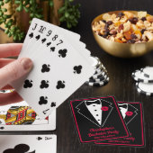 Bachelor Party Poker Black Tuxedo Rote Rose Spielkarten (In Situ)