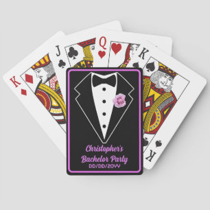 Bachelor Party Poker Night Black Tux Lavendel Spielkarten