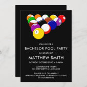 Bachelor Party Pool Ball Billards Einladung (Vorne/Hinten)