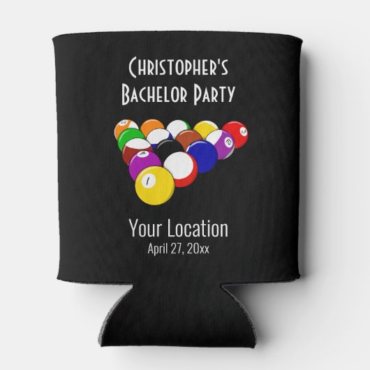 Bachelor Party Pool Ball Billards Gastgeschenk Hoc Dosenkühler (Rückseite)