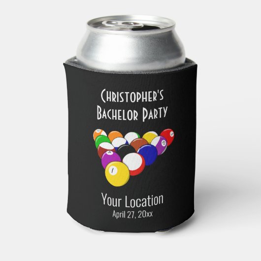 Bachelor Party Pool Ball Billards Gastgeschenk Hoc Dosenkühler (Kanne Rückseite)