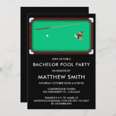 Bachelor Party Pool Billards Einladung (Vorne/Hinten)