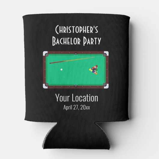 Bachelor Party Pool Table Billards Gastgeschenk Ho Dosenkühler (Rückseite)