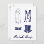 Bachelor Party Postcard Einladungspostkarte (Vorne/Hinten)