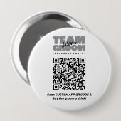Bachelor Party QR Code Kaufen Drink Team Groom 4" Button (Vorne & Hinten)