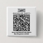 Bachelor Party QR Code Kaufen Getränketeam Groom B Button (Vorderseite)