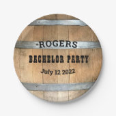 Bachelor Party Rustic Whiskey Barrel Pappteller (Vorderseite)