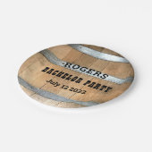 Bachelor Party Rustic Whiskey Barrel Pappteller (Schrägansicht)