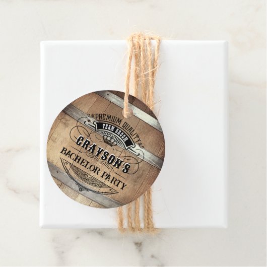 Bachelor Party Rustic Whiskey Geschenkanhänger (Beispiel)