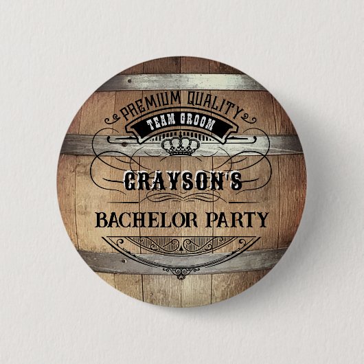 Bachelor Party Rustikal Button (Vorderseite)