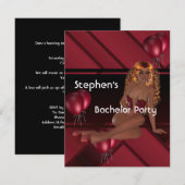 Bachelor Party S.exy Girl Red Balloons Einladung (Vorne/Hinten)