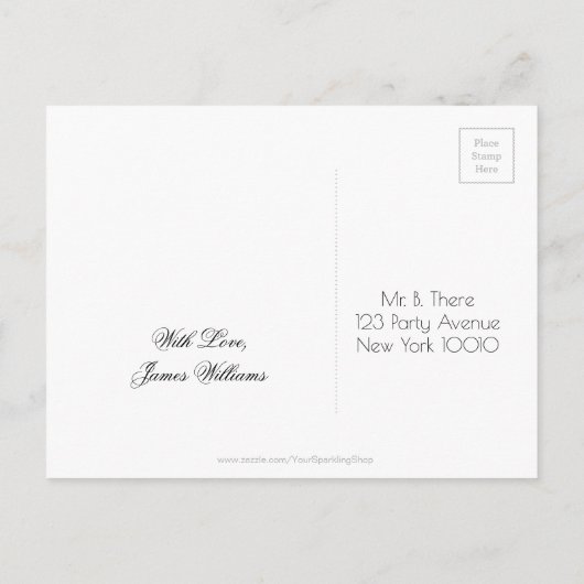 Bachelor Party Save the Date Chalkboard Style Ankündigungspostkarte (Rückseite)