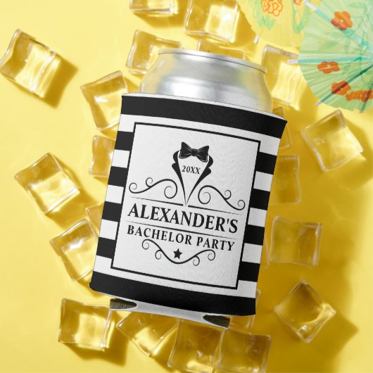 Bachelor Party Schwarze Krawatte gestreift Dosenkühler (In Situ Sommer)