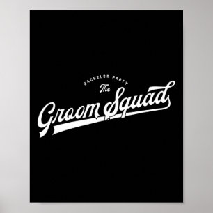 Bachelor Party Set Baseball Stil Der Groom Platz Poster