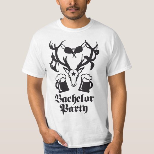 Bachelor Party sexy Hirschgeweih JGA Polterabend T-Shirt (Vorderseite)