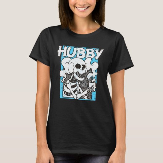 Bachelor Party Skeleton Drinking Coffee New Husban T-Shirt (Vorderseite)