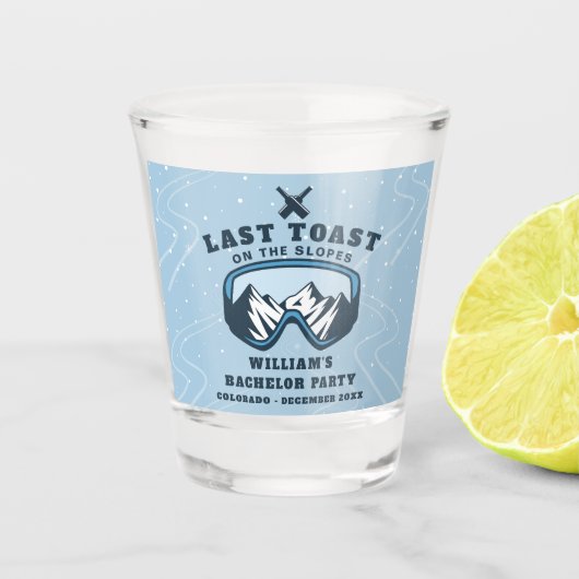 Bachelor Party Ski Resort Wochenende Schnapsglas (Vorderseite)