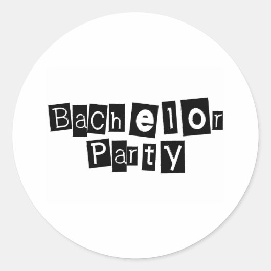 Bachelor Party (Sq Blk) Runder Aufkleber (Vorderseite)