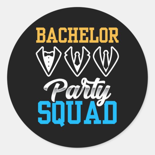 Bachelor Party Squad Bridge Team Groom Runder Aufkleber (Vorderseite)