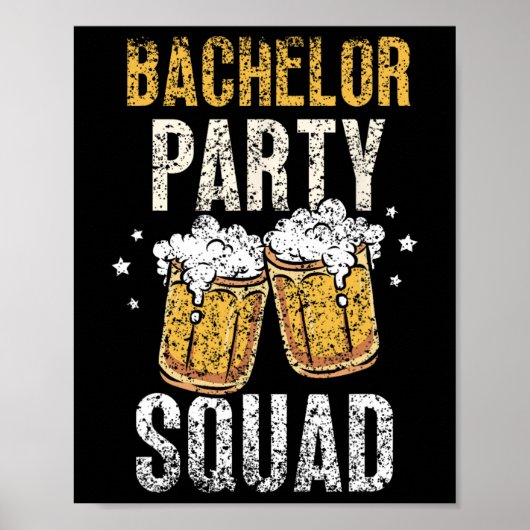 Bachelor Party Squad Groom Team Bridge Poster (Vorne)