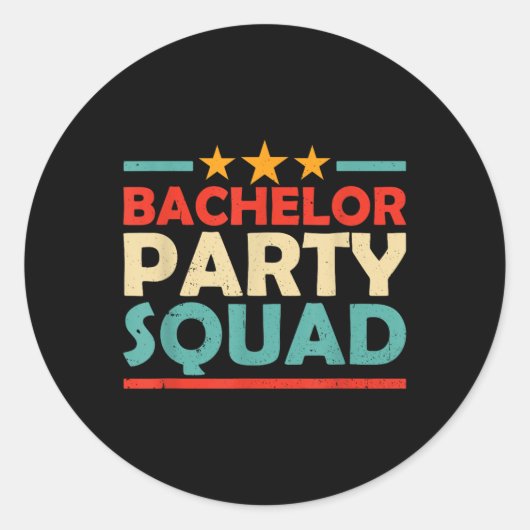 Bachelor Party Squad Team Bride Groom _1 Runder Aufkleber (Vorderseite)