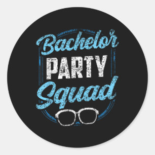 Bachelor Party Squad Team Bride Groom Runder Aufkleber