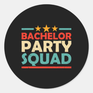 Bachelor Party Squad Team Bridge Groom 1 Runder Aufkleber