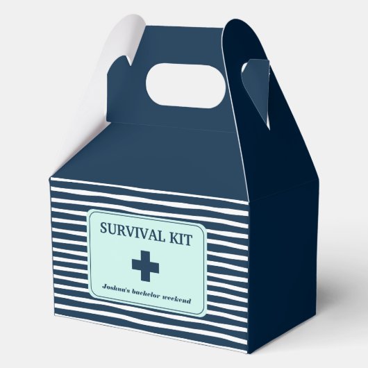 Bachelor Party Survival Kit Navy Geschenkschachtel (Vorderseite)