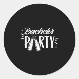 Bachelor Party Team Groom Bride _1 Runder Aufkleber