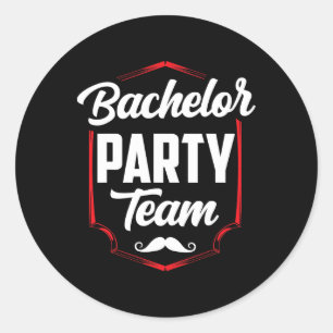 Bachelor Party Team Groom Bride Runder Aufkleber