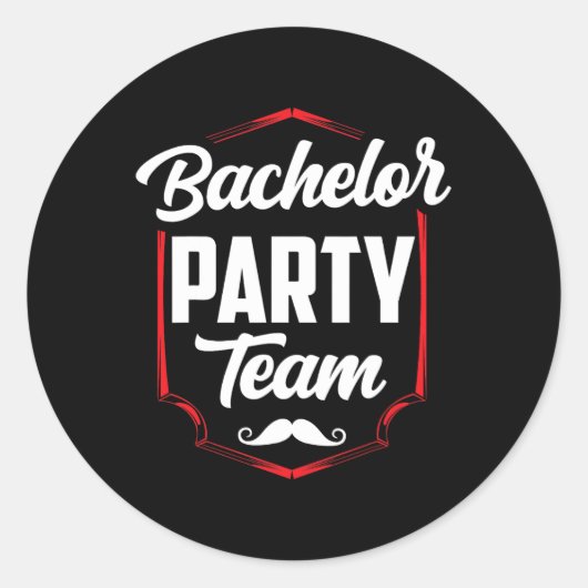 Bachelor Party Team Groom Bride Runder Aufkleber (Vorderseite)