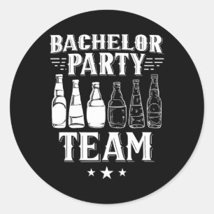 Bachelor Party Team Groom Bridge 1 Runder Aufkleber