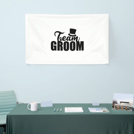 Bachelor Party Team Groom Top Hat - Geschenkidee Banner (Messeveranstaltung)