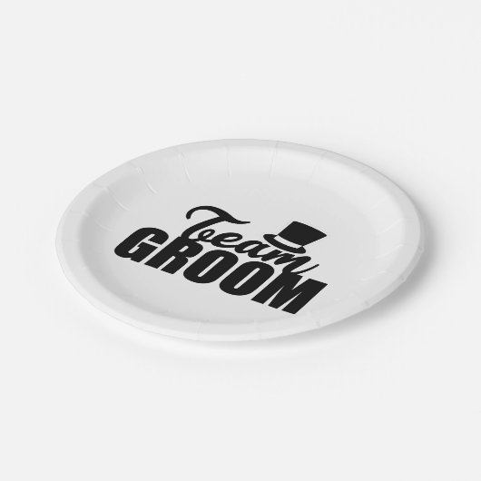 Bachelor Party Team Groom Top Hat - Geschenkidee Pappteller (Schrägansicht)