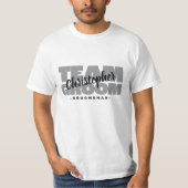Bachelor Party Team Groom Trauzeuge Name Grau T-Shirt (Vorderseite)
