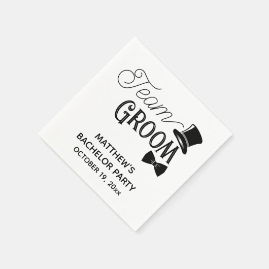 Bachelor Party Team Groom Wedding Serviette (Ecke)