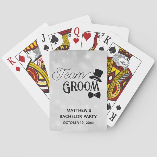 Bachelor Party Team Groom Wedding Spielkarten (Rückseite)