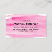 Bachelor Party-Ticket für Wasserfarbenpinsel Visitenkarte (Rückseite)