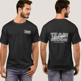 Bachelor Party Trauzeuge Name Team Groom Grau T-Shirt