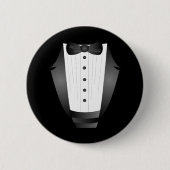 Bachelor Party Trauzeuge Team Groom black tuxedo Button (Vorderseite)