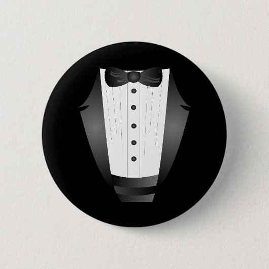 Bachelor Party Trauzeuge Team Groom black tuxedo Button (Vorderseite)