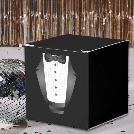 Bachelor Party Trauzeuge Team Groom black tuxedo Geschenkschachtel