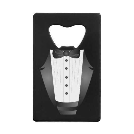 Bachelor Party Trauzeuge Team Groom black tuxedo Kreditkartenflaschenöffner (Vorderseite)