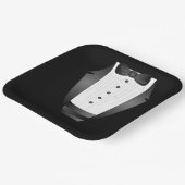 Bachelor Party Trauzeuge Team Groom black tuxedo Pappteller (Gewinkelt)