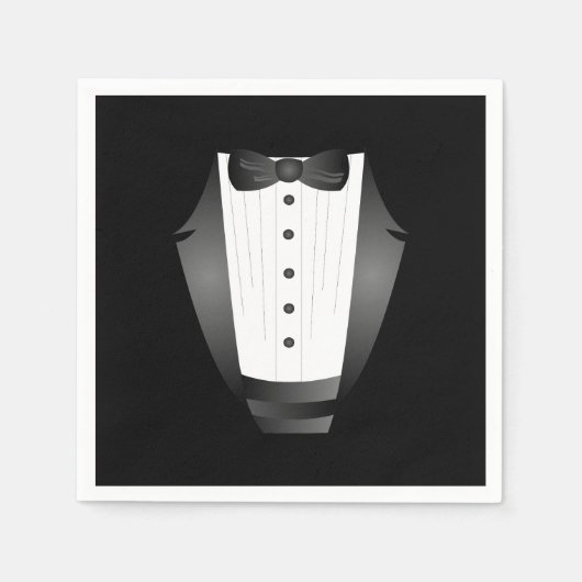 Bachelor Party Trauzeuge Team Groom black tuxedo Serviette (Vorderseite)