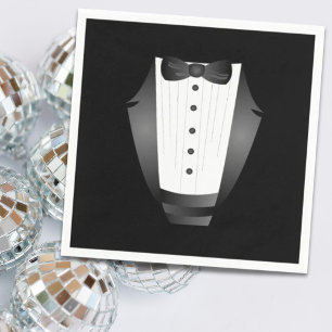 Bachelor Party Trauzeuge Team Groom black tuxedo Serviette