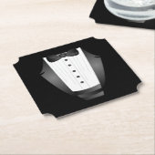 Bachelor Party Trauzeuge Team Groom black tuxedo Untersetzer (angewinkelt)